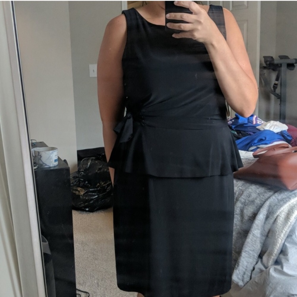 Taylor Dresses Black Peplum Dress